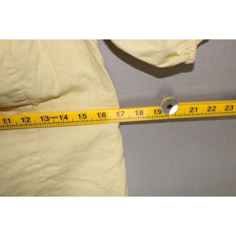 H&M Off-The-Shoulder Mini Dress Ruffle Collar Puff Sleeves Size Large Yellow - Picture 5 of 13